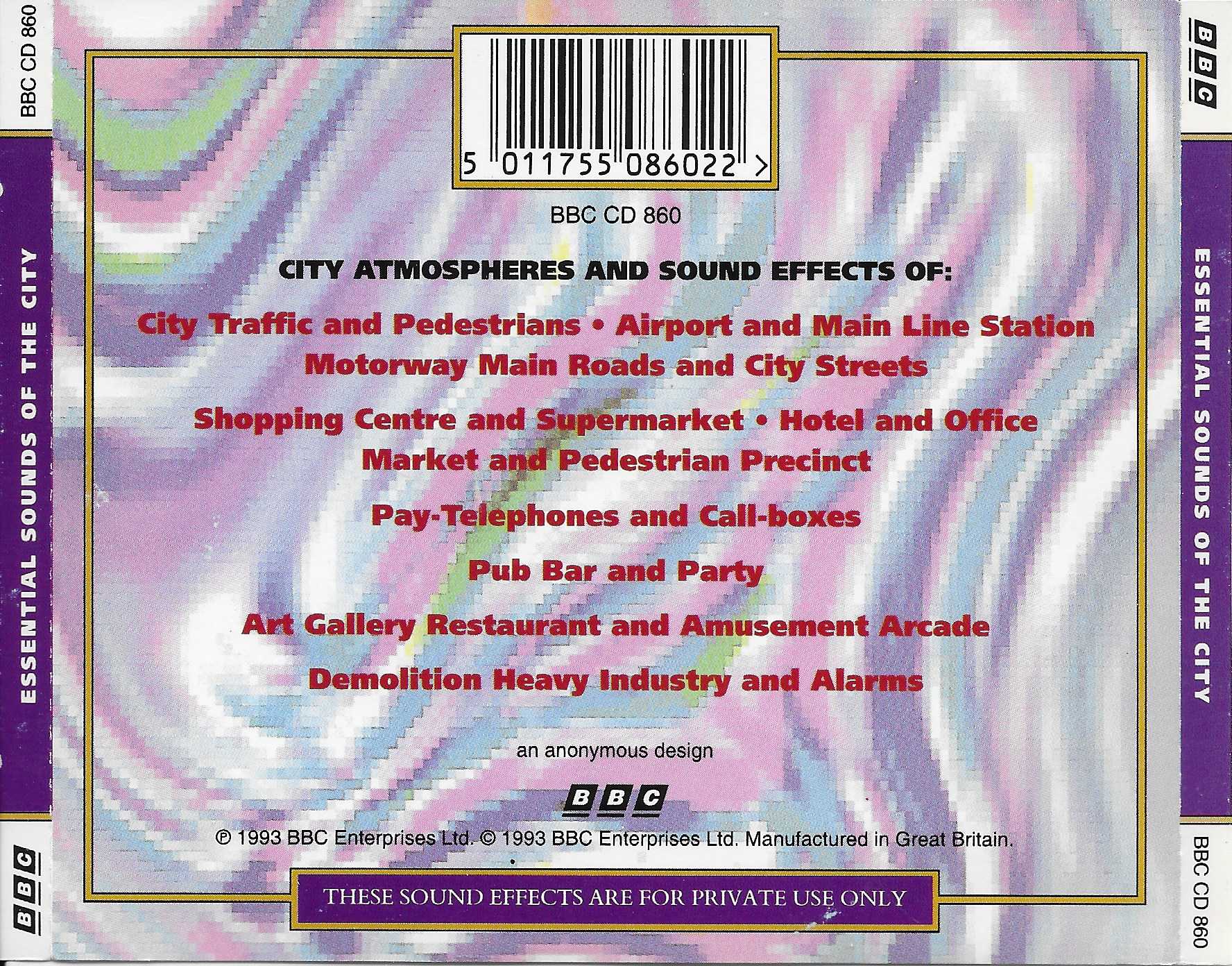 Picture of BBCCD860 Essential sounds of the city by artist Various from the BBC records and Tapes library